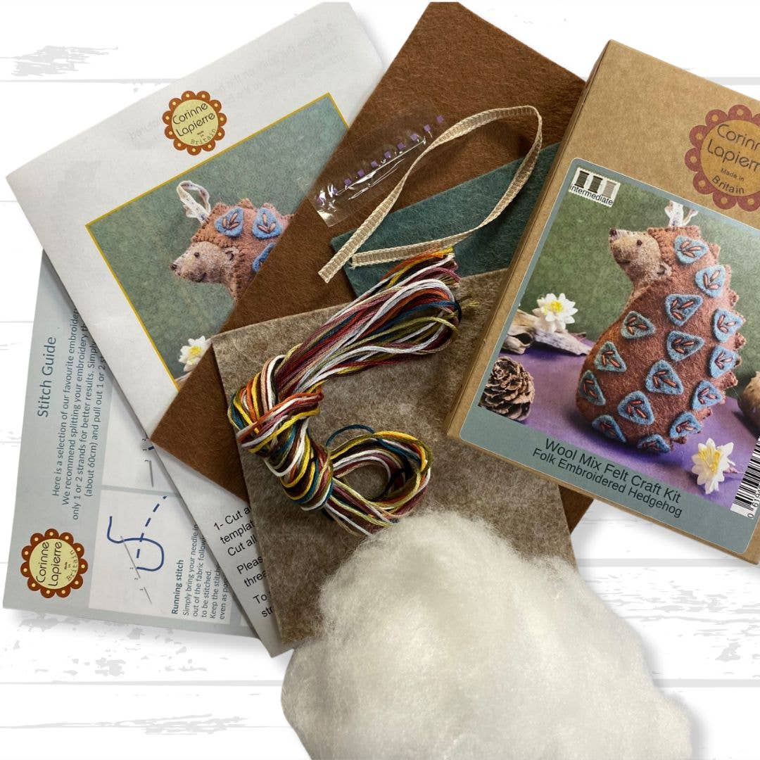 Folk Hedgehog Felt Craft Mini Kit - Corinne Lapierre