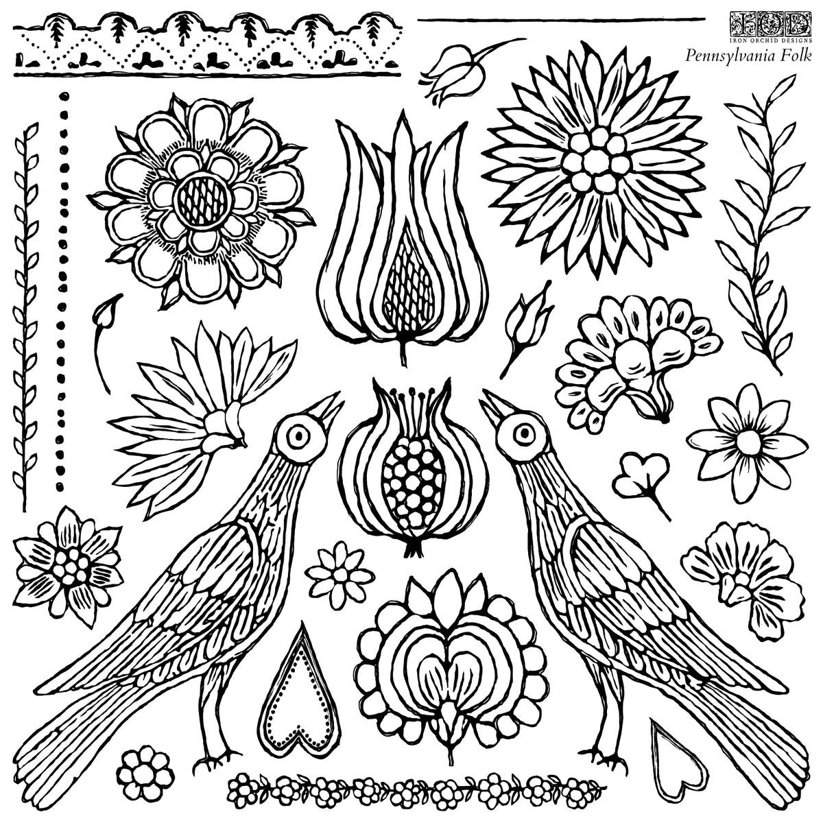 Pennsylvanian Folk IOD Stamps - Iron Orchid Designs