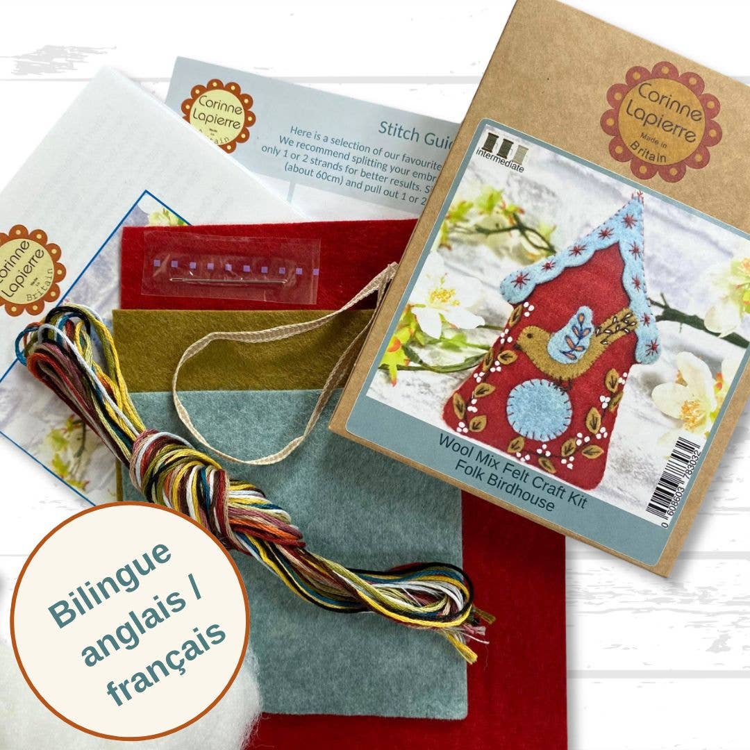 Folk Birdhouse Felt Craft Mini Kit - Corinne Lappiere