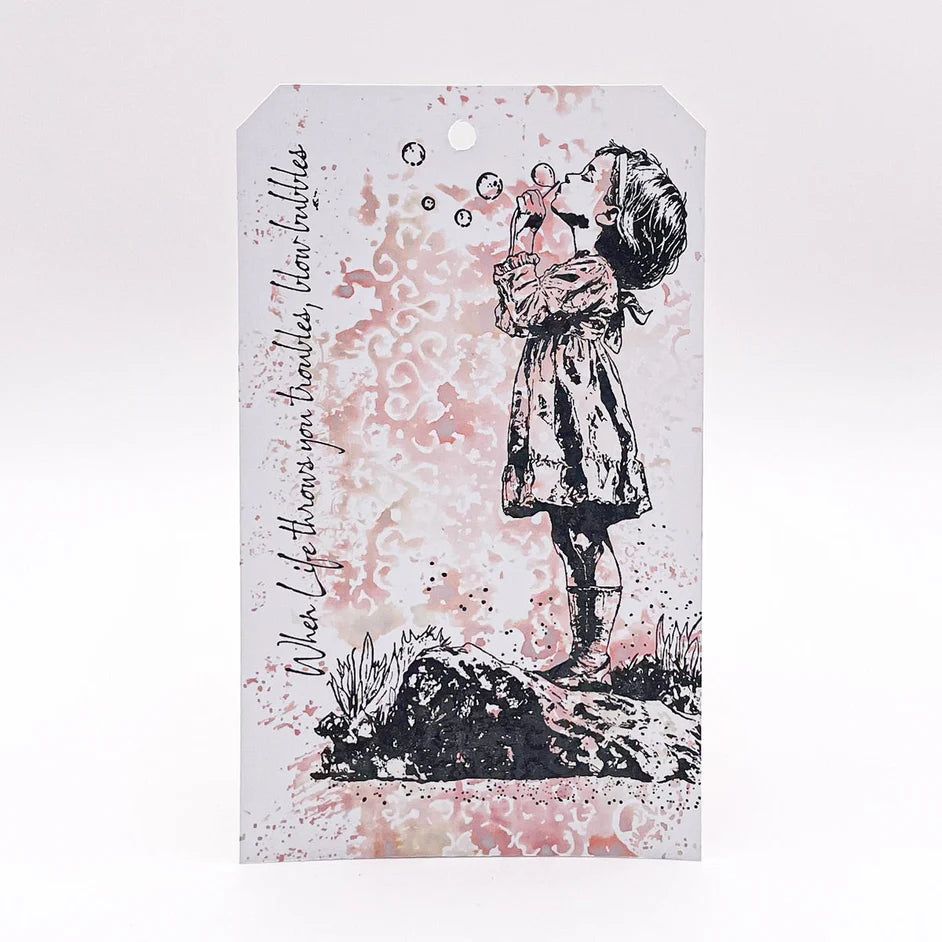 Blowing Bubbles - Andy Skinner Rubber Stamp