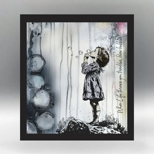 Blowing Bubbles - Andy Skinner Rubber Stamp