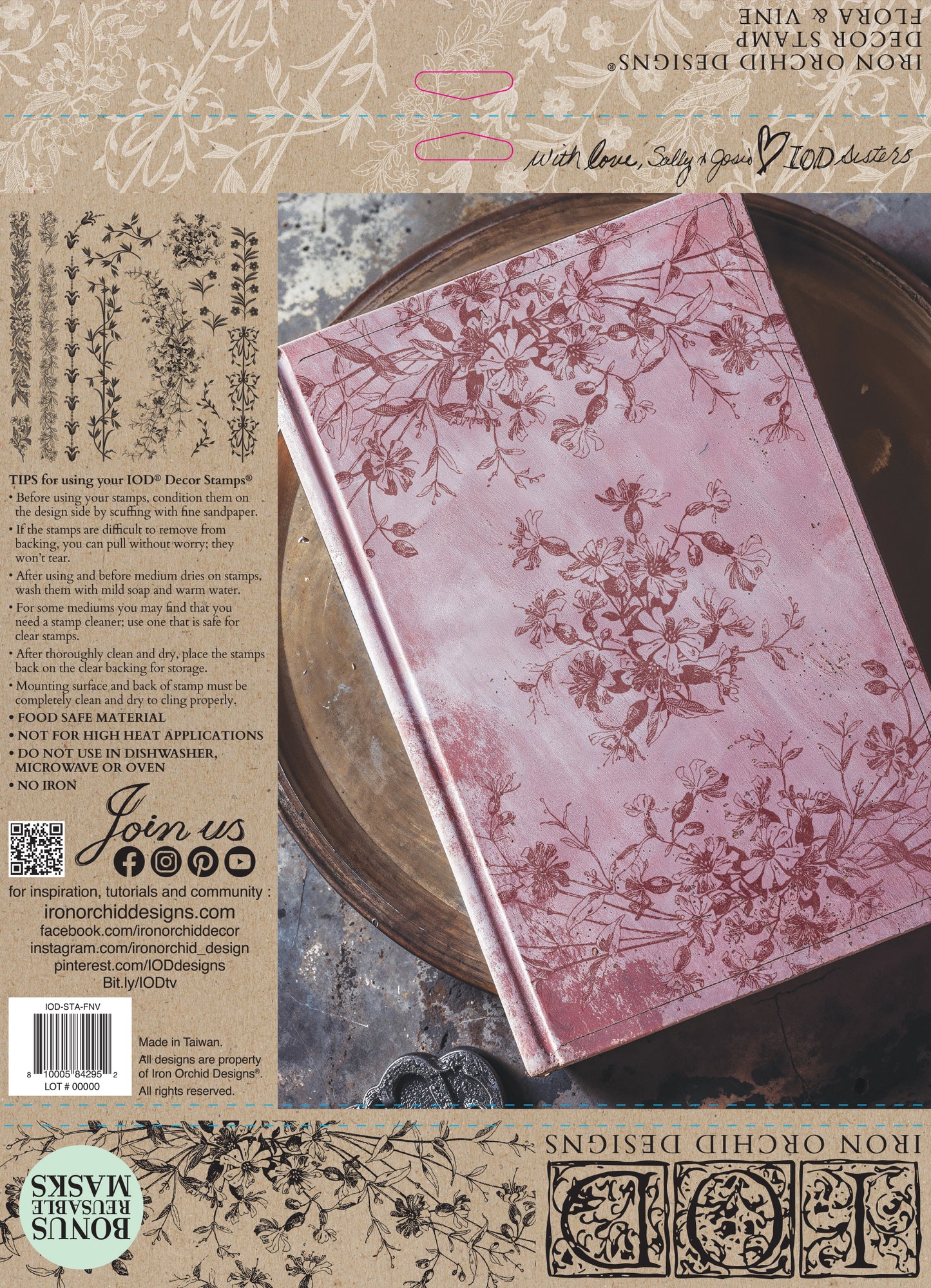 Flora and Vine IOD Stamps - Iron Orchid Designs Packaging