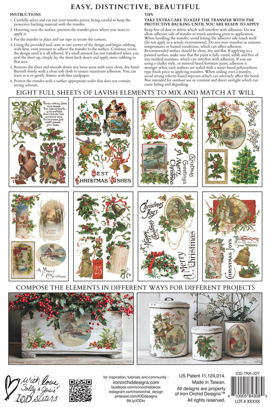 Christmas Joy IOD Transfer - Iron Orchid Designs
