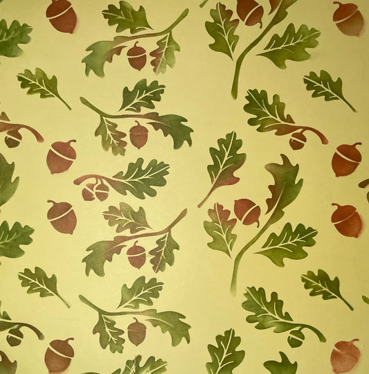 Oak Leaves Stencil - Stencil Up