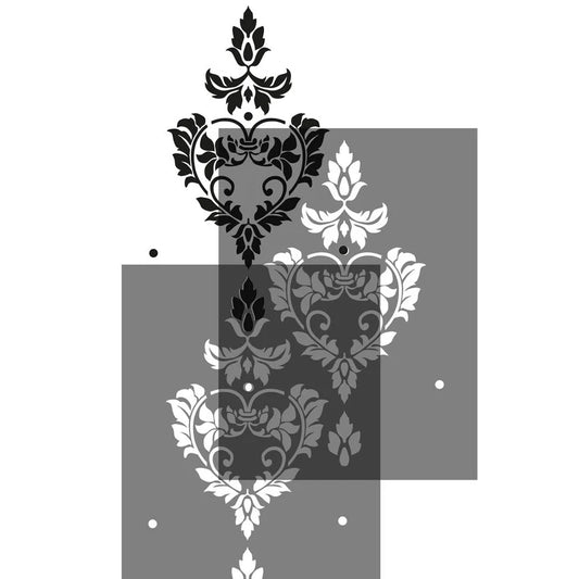 Damask Hearts Stencil - Stencil Up