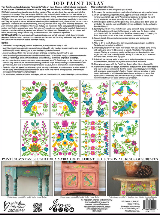Vida Floral IOD Paint Inlay - Iron Orchid Designs