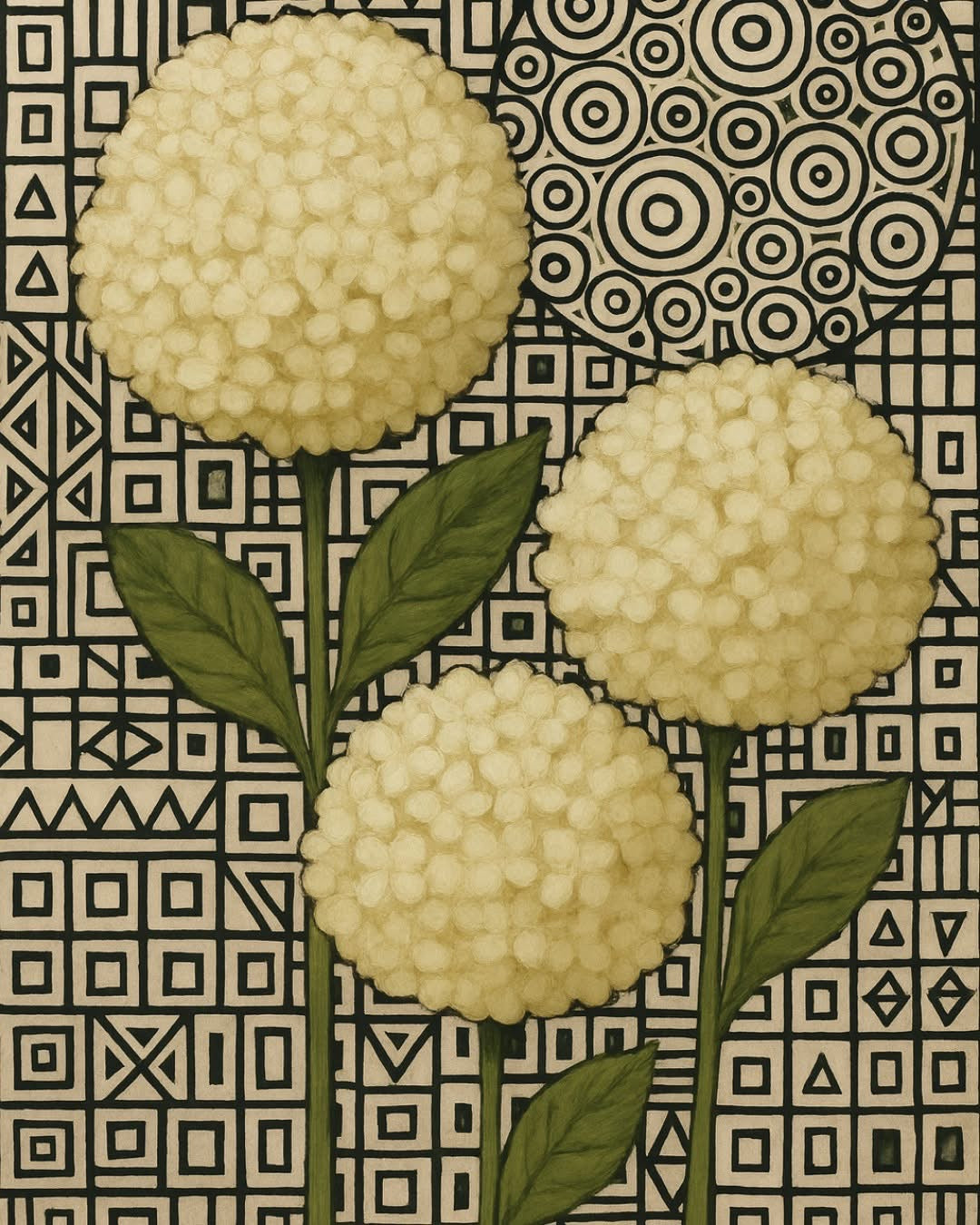 White Hydrendea Decoupage Paper - MINT by Michelle Pairs Collection