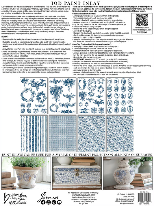 Deft Traditions Azure IOD Paint Inlay - Iron Orchid Designs