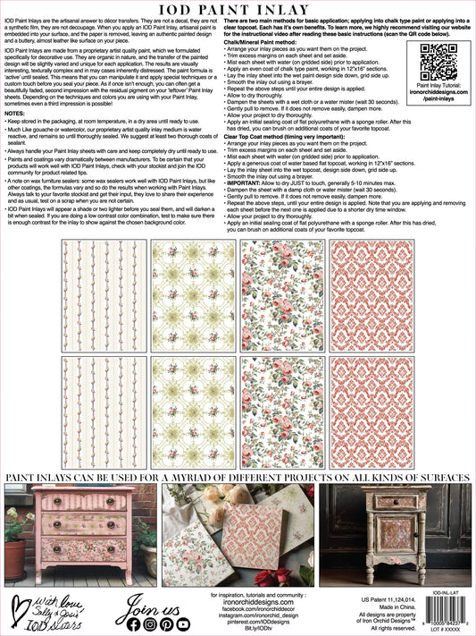 Lattice Rose IOD Paint Inlay - Iron Orchid Designs