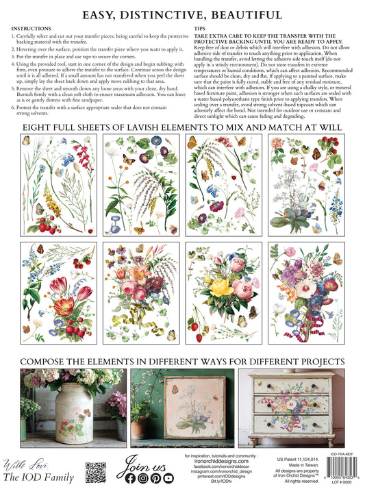 Marche Des Fleurs IOD Transfer - Iron Orchid Designs
