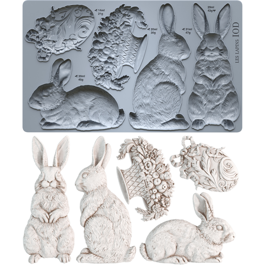 Les Lapins Mould by IOD - Iron Orchid Designs