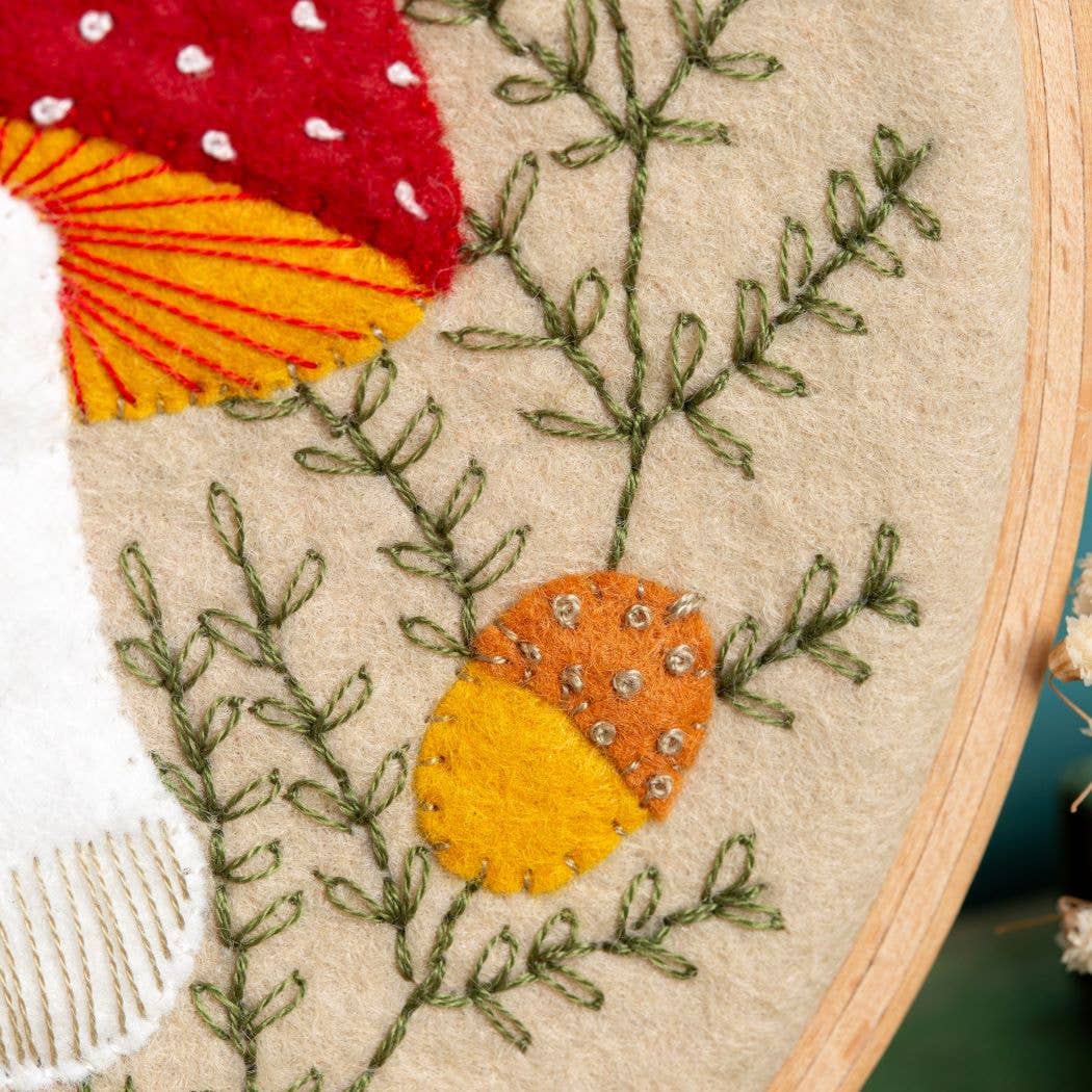 Toadstool Appliqué Hoop Craft Kit - Corinne Lapierre