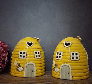 Beehive Dome Yellow Tealight House - Village Pottery
