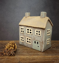 Load image into Gallery viewer, Grey Traditional Tealight Cottage House - Village Pottery oh