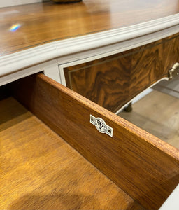 Vintage Walnut Dressing Table with Mirror