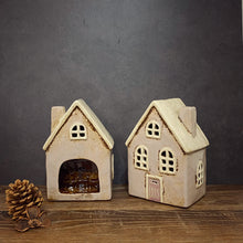 Load image into Gallery viewer, Grey/Lilac Cottage Tealight House - Village Pottery