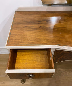 Vintage Walnut Dressing Table with Mirror