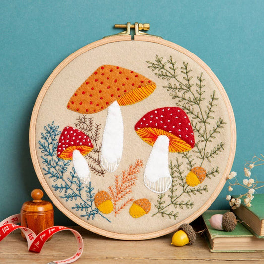 Toadstool Appliqué Hoop Craft Kit - Corinne Lapierre
