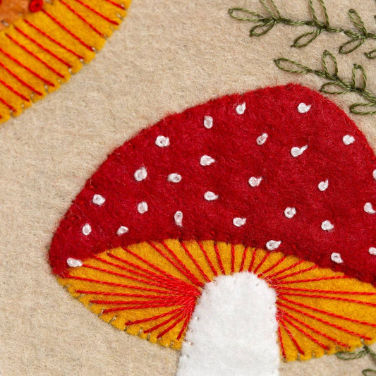 Toadstool Appliqué Hoop Craft Kit - Corinne Lapierre