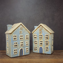 Load image into Gallery viewer, Pale Blue House Tealight House - Village Pottery