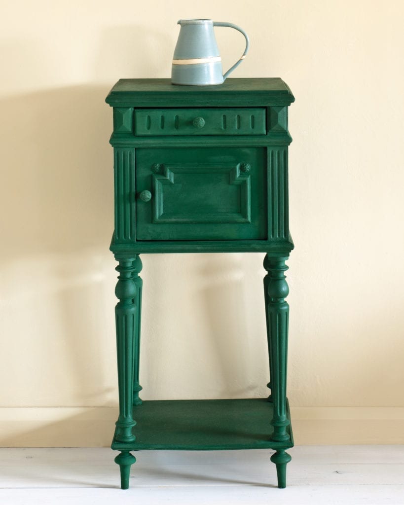 Amsterdam Green - Annie Sloan Chalk Paint - Side Table Painted in Dark Green