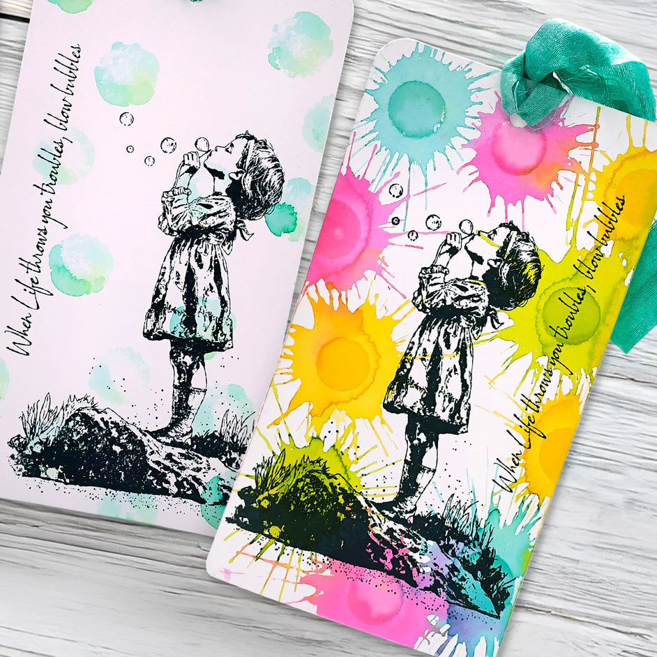 Blowing Bubbles - Andy Skinner Rubber Stamp