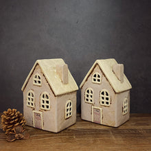 Load image into Gallery viewer, Grey/Lilac Cottage Tealight House - Village Pottery