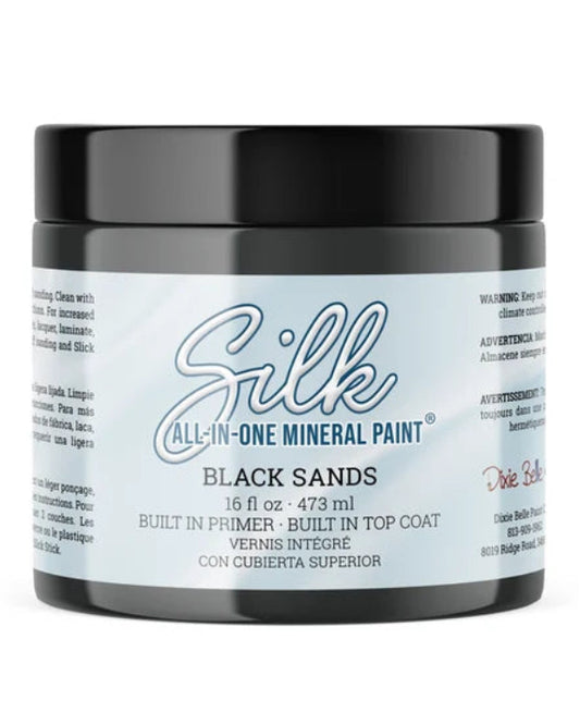 Jar of Silk All-in-One Mineral Paint in Black Sands color 