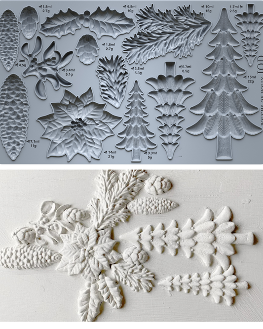 **PREORDER** Boughs of Holly Mould | Iron Orchid Designs