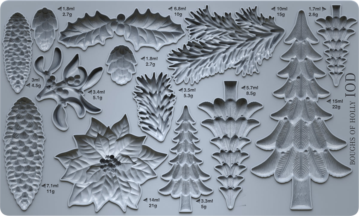 **PREORDER** Boughs of Holly Mould | Iron Orchid Designs