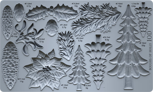 **PREORDER** Boughs of Holly Mould | Iron Orchid Designs
