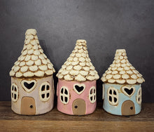 Load image into Gallery viewer, Pink Round Heart House Tealight House - Village Pottery