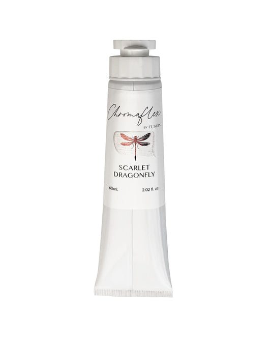 White tube of cream with 'Scarlet Dragonfly' branding on a white background