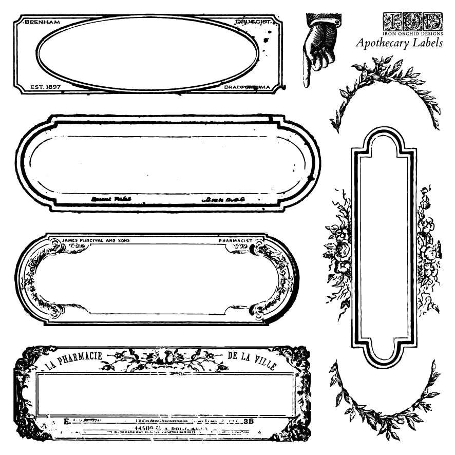 Apothecary Labels IOD Stamps - Iron Orchid Designs