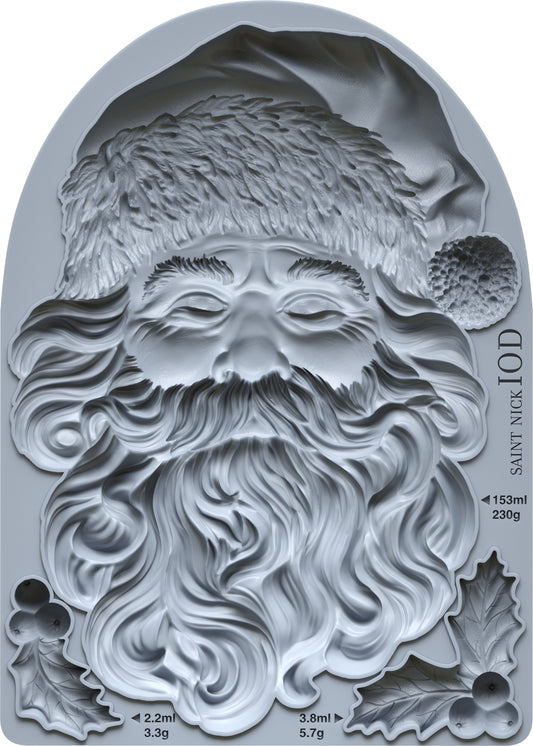 Santa Claus mould with detailed face and beard 