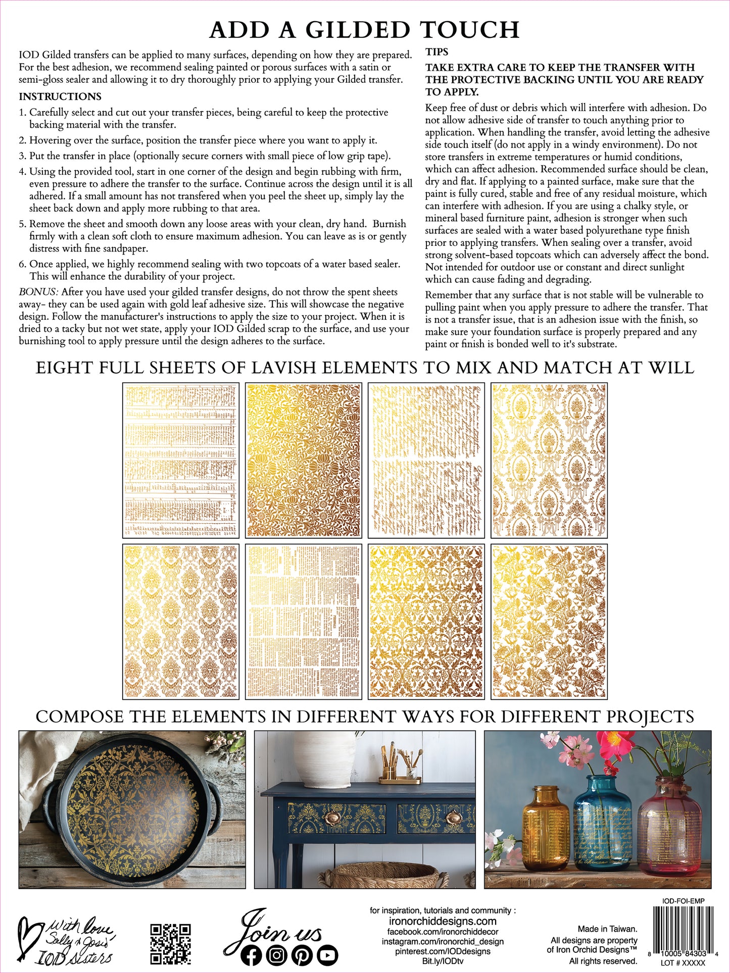 Emporium IOD Gilded Foil Transfer - Iron Orchid Designs