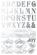 Load image into Gallery viewer, Decorative alphabet letters and symbols on a white background