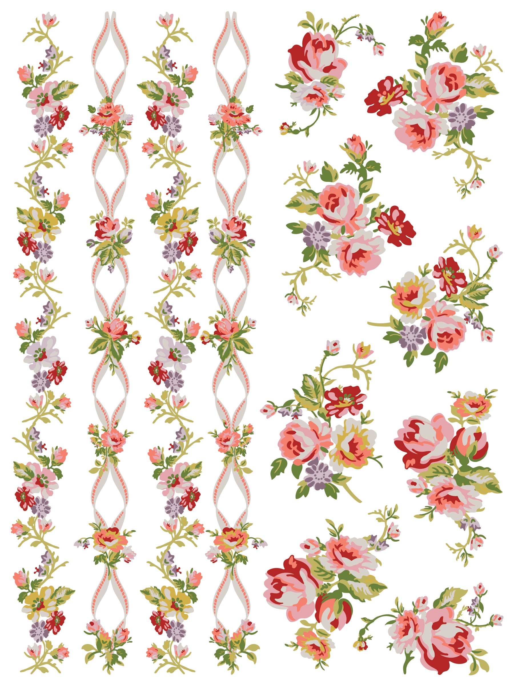 Ditsy Blooms IOD Paint Inlay - Iron Orchid Designs
