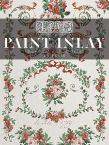 Floral design paper with 'Iron Orchid Designs Paint Inlay' 