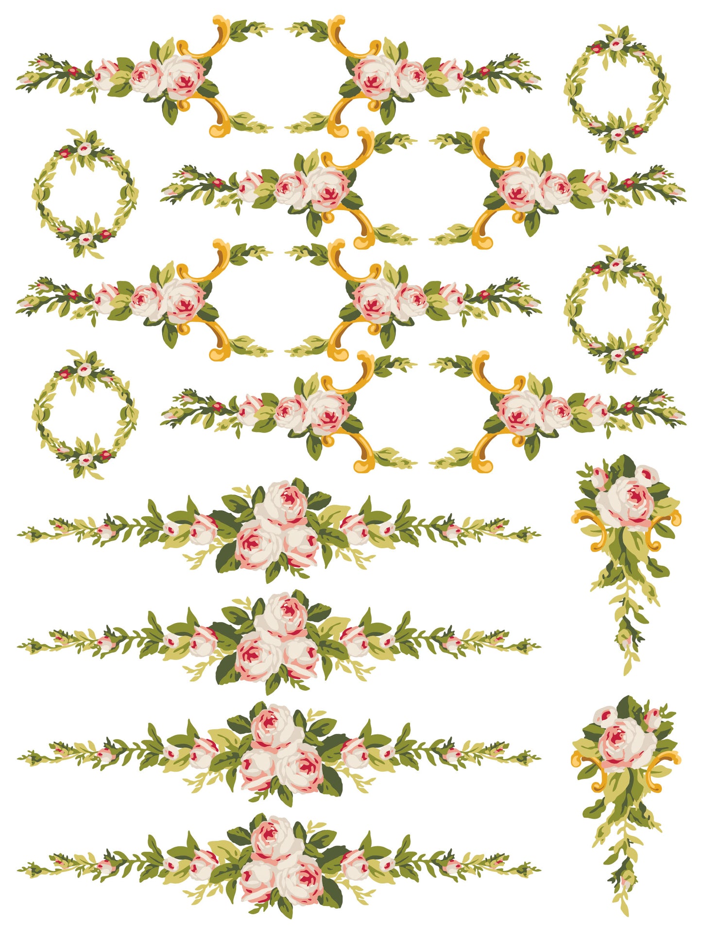 Petite Fleur Pink IOD Paint Inlay - Iron Orchid Designs