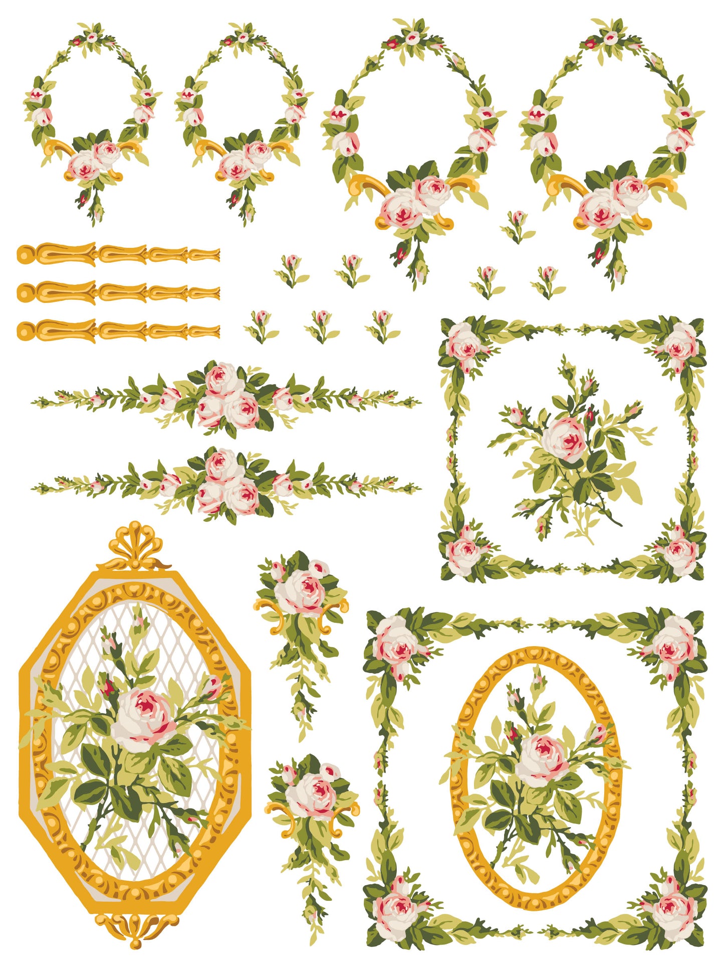 Petite Fleur Pink IOD Paint Inlay - Iron Orchid Designs