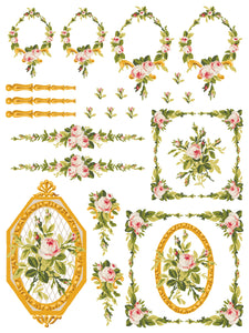 Petite Fleur Pink IOD Paint Inlay - Iron Orchid Designs