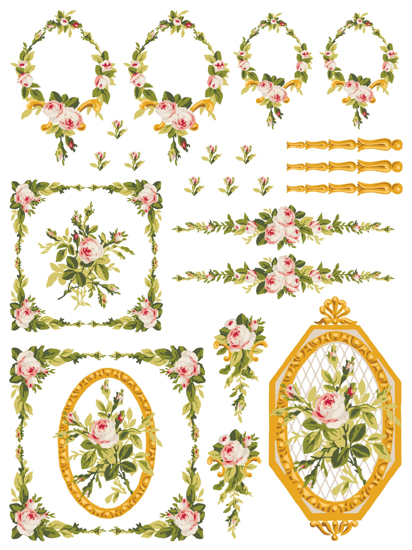 Petite Fleur Pink IOD Paint Inlay - Iron Orchid Designs