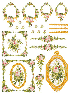 Petite Fleur Pink IOD Paint Inlay - Iron Orchid Designs