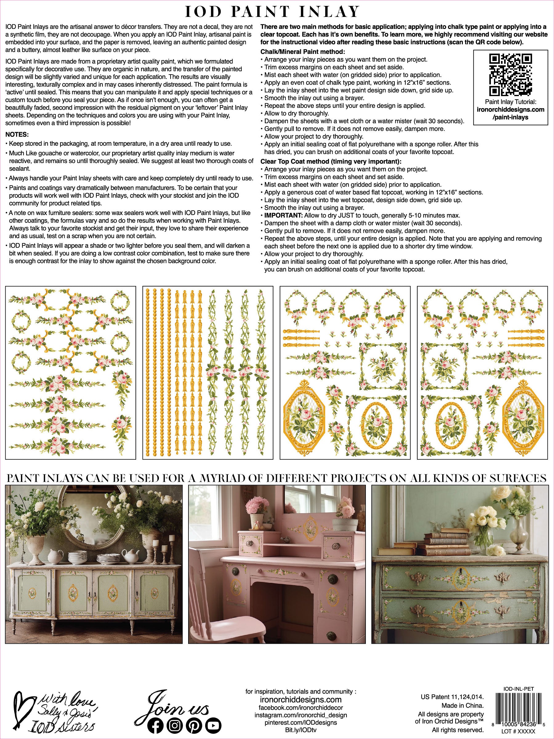 Petite Fleur Pink IOD Paint Inlay - Iron Orchid Designs