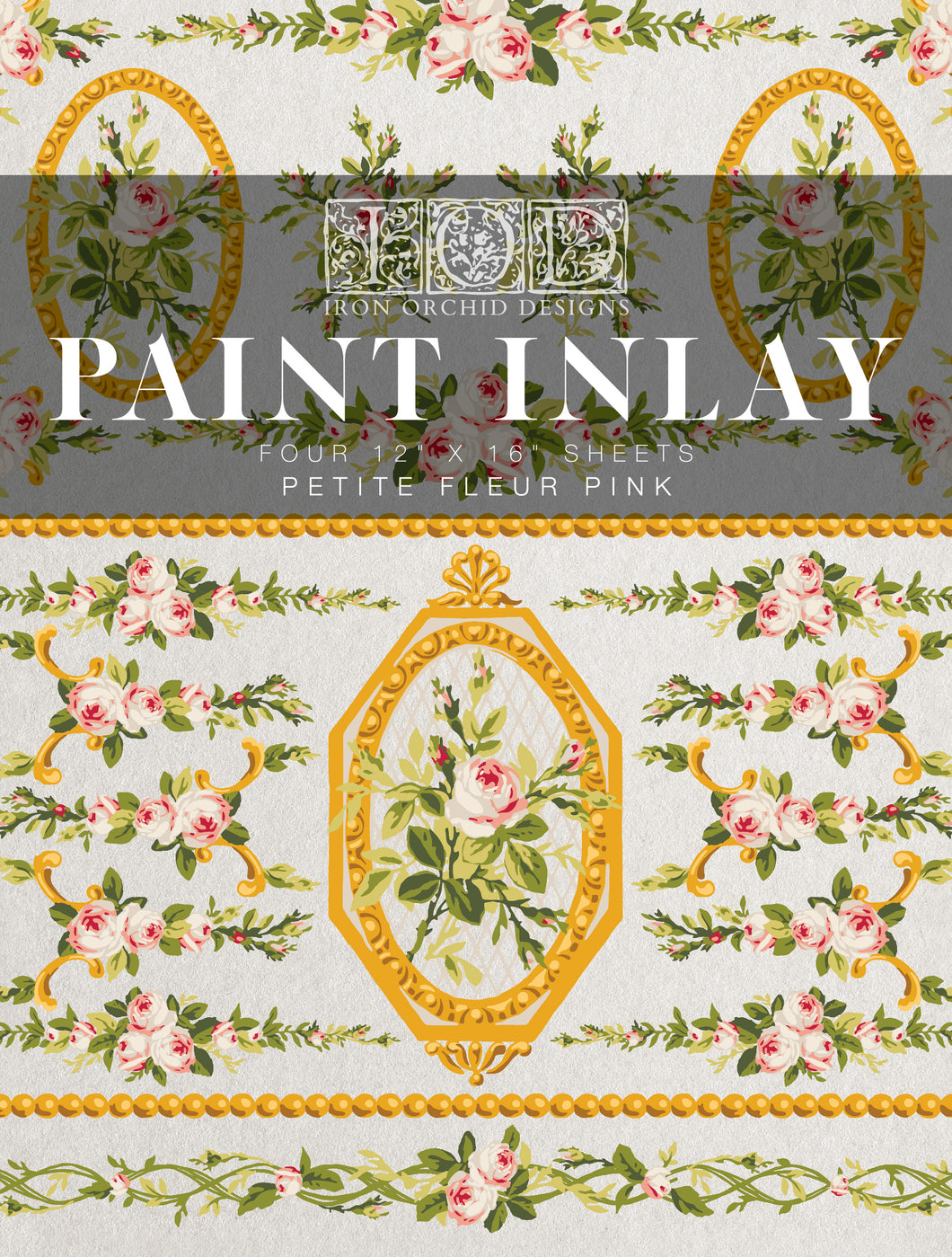 Petite Fleur Pink IOD Paint Inlay - Iron Orchid Designs