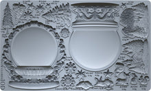 Load image into Gallery viewer, Decorative mold with intricate Snowglobes and measurements