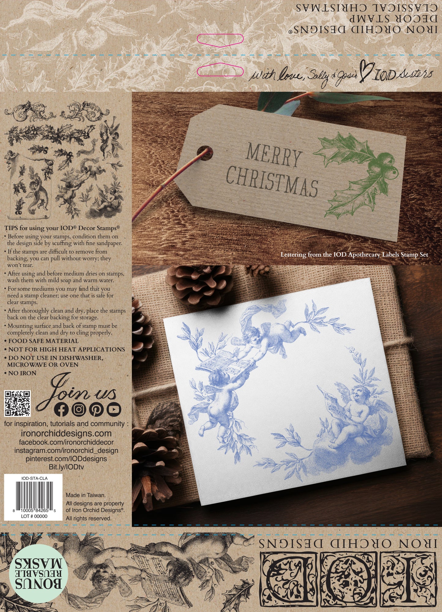 Classical Christmas IOD Decor Stamp - Iron Orchid Designs