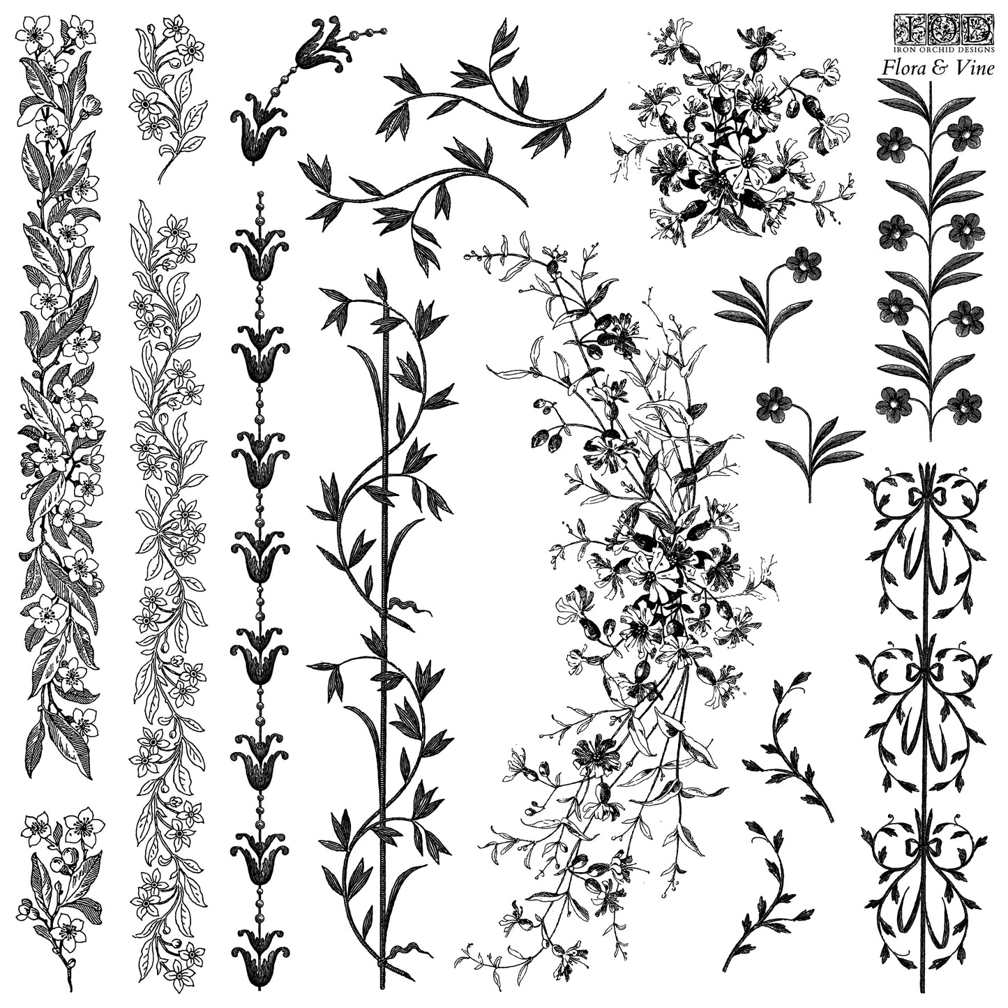 Flora and Vine IOD Stamps - Iron Orchid Designs