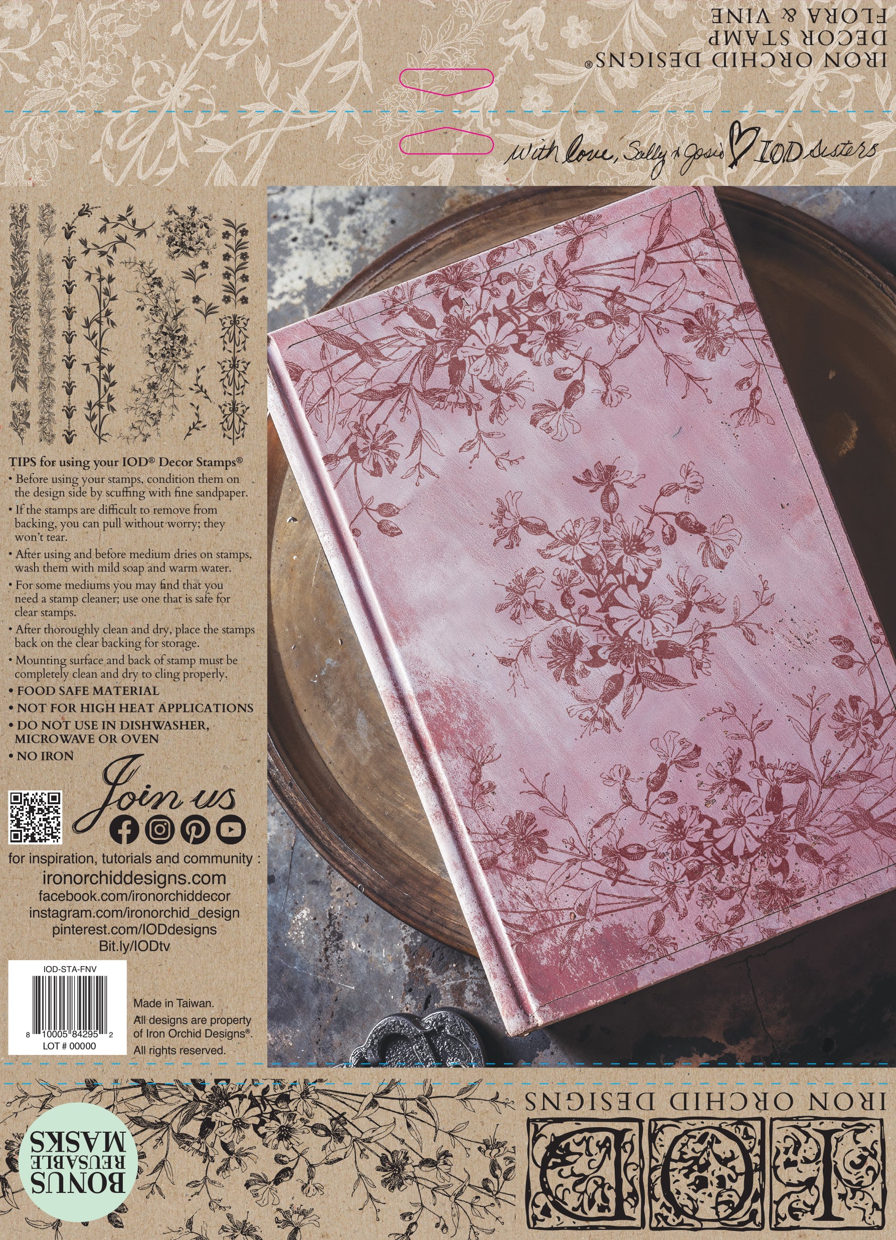 Flora and Vine IOD Stamps - Iron Orchid Designs Packaging